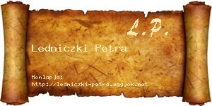 Ledniczki Petra névjegykártya